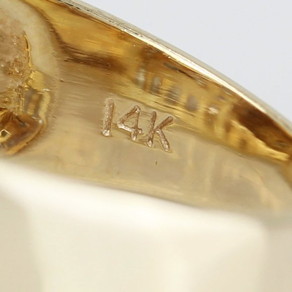 14k Yellow Gold Half Carat Vintage Diamond Men's Ring - Picture 6 of 7